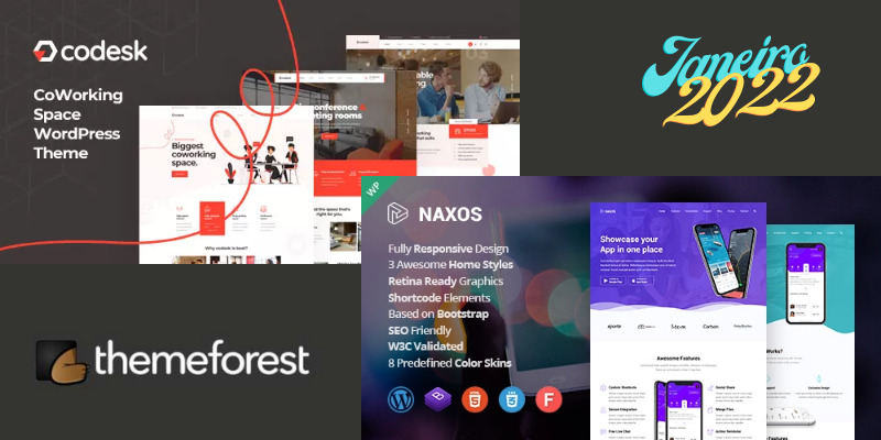 Temas de Janeiro 2022 da ThemeForest